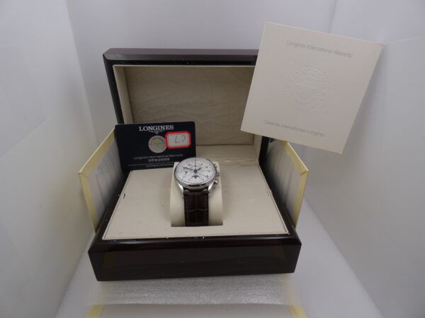 Cronografo Longines Master Collection Triple Date Moonphases BOX&PAPERS Anno 2017 Automatico HoneyComb Dial Acciaio L2.673.4