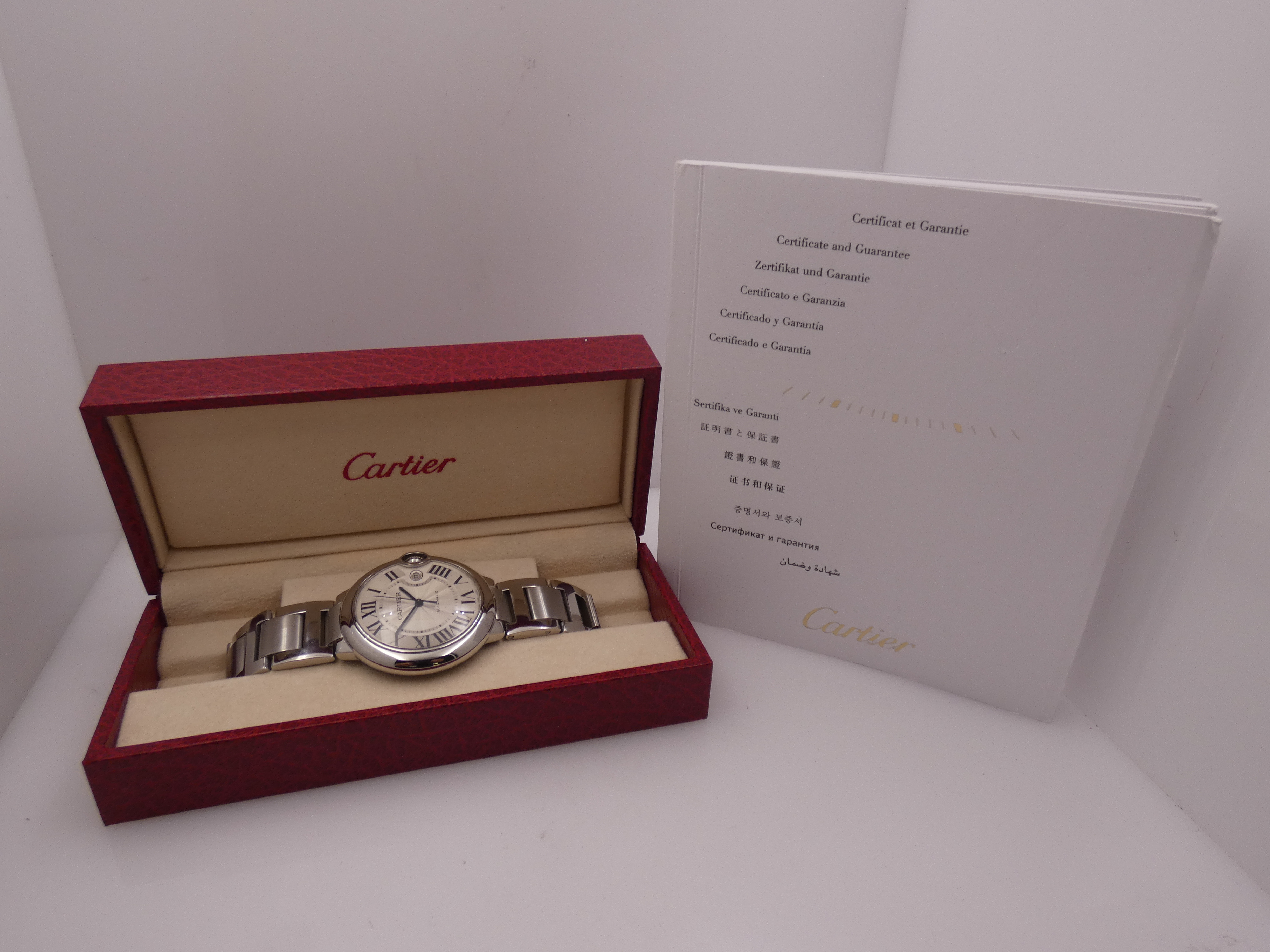 Cartier Ballon Bleu 42mm 3001 With PAPERS Anno 2014 Automatico Acciaio W69012Z4 Braccialato - immagine 12