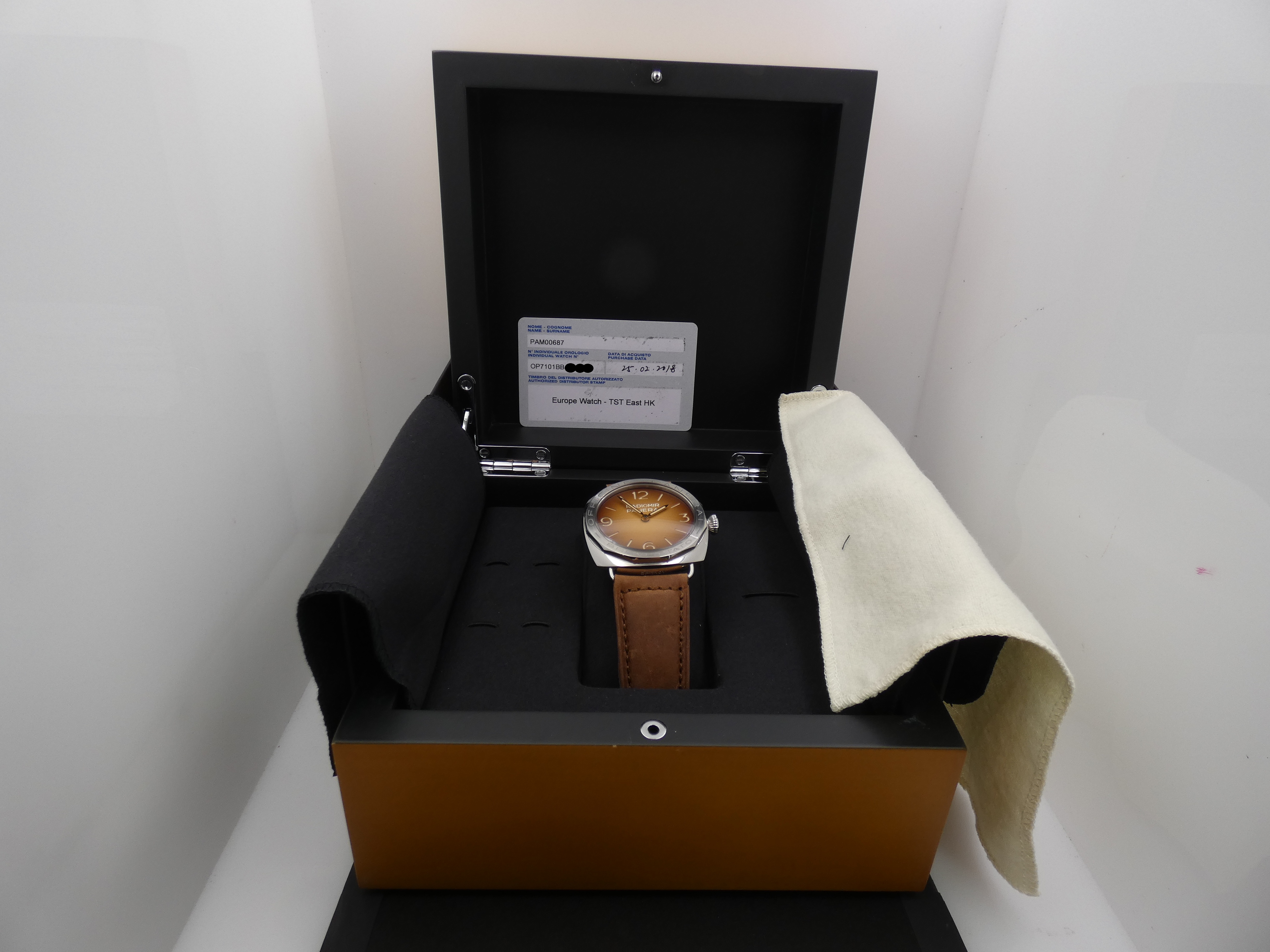 Panerai Radiomir 3 Days 47mm PAM00687 BOX&PAPERS Brown Sandwich Dial ANNO 2018 Limited Edition 1000pcs Carica Manuale Acciaio - immagine 12