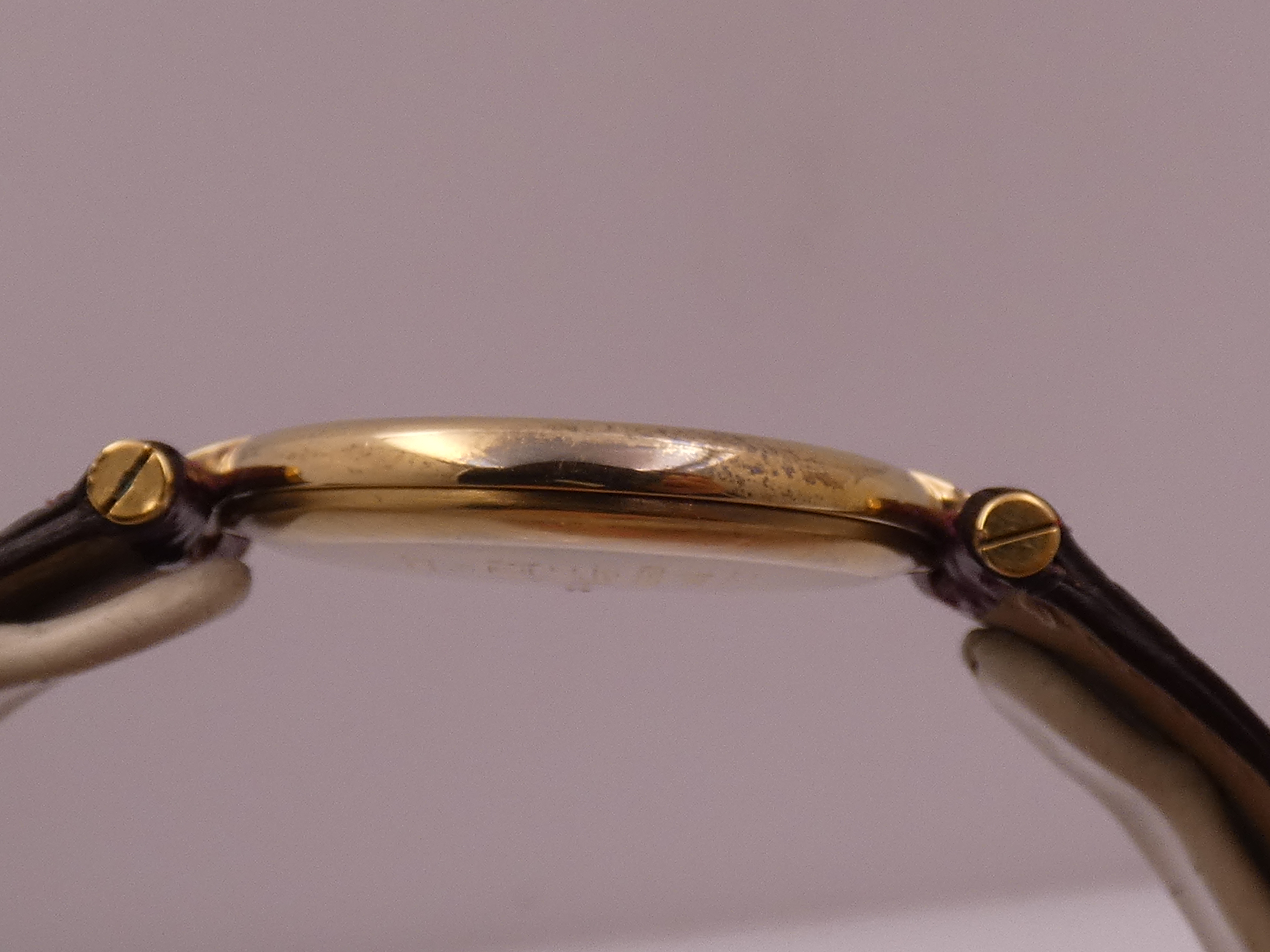 Cartier Must De Cartier Vermeil Lady 30mm Argento 925 18Kt G.F 20 Microns GRANATA DIAL ANNI '80s - immagine 15