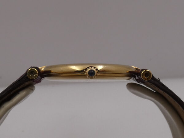 Cartier Must De Cartier Vermeil Lady 30mm Argento 925 18Kt G.F 20 Microns GRANATA DIAL ANNI '80s