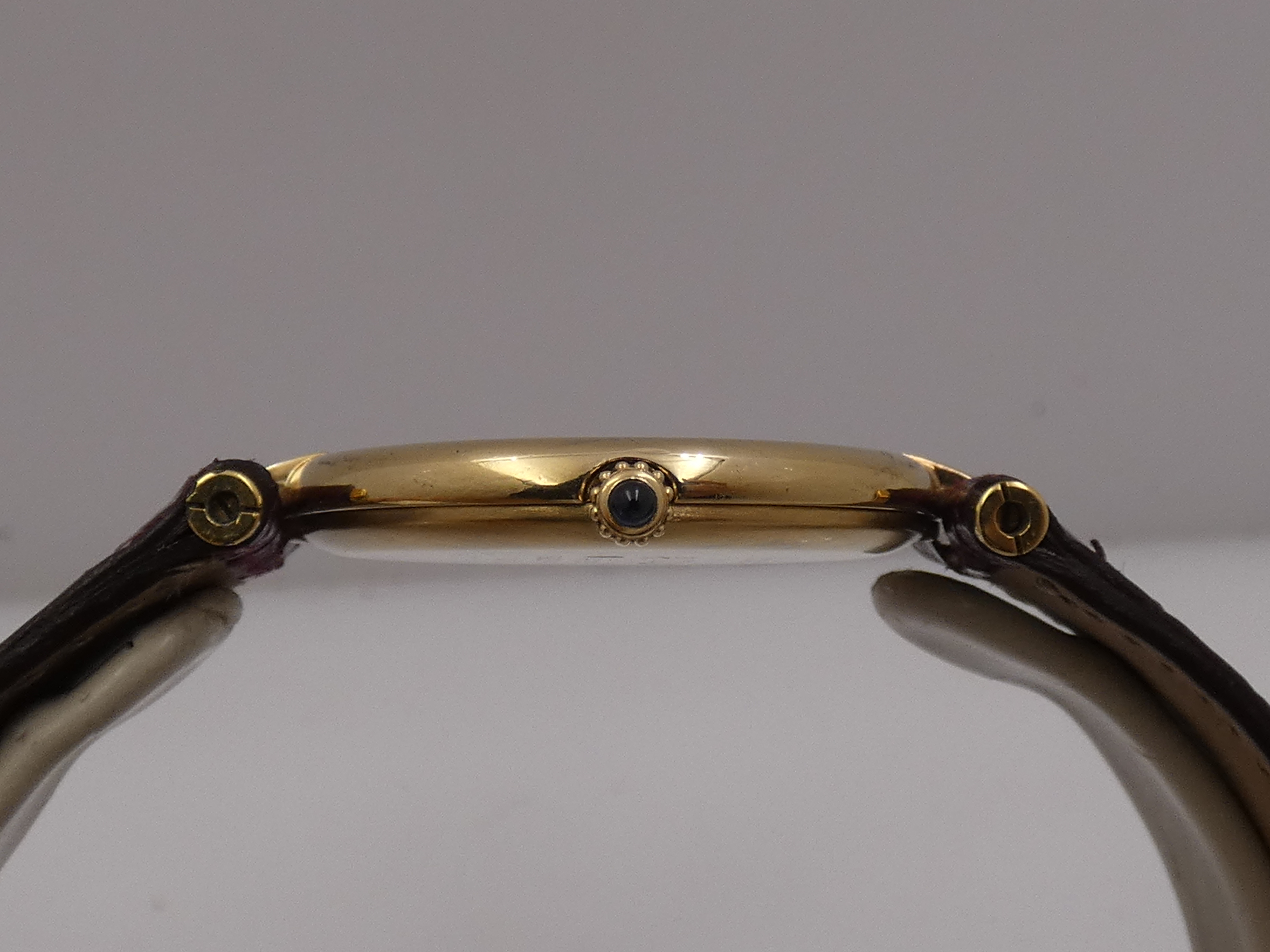 Cartier Must De Cartier Vermeil Lady 30mm Argento 925 18Kt G.F 20 Microns GRANATA DIAL ANNI '80s - immagine 16