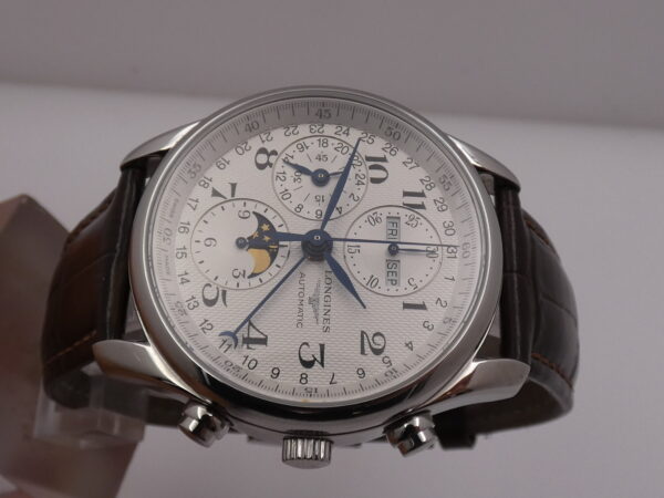 Cronografo Longines Master Collection Triple Date Moonphases BOX&PAPERS Anno 2017 Automatico HoneyComb Dial Acciaio L2.673.4