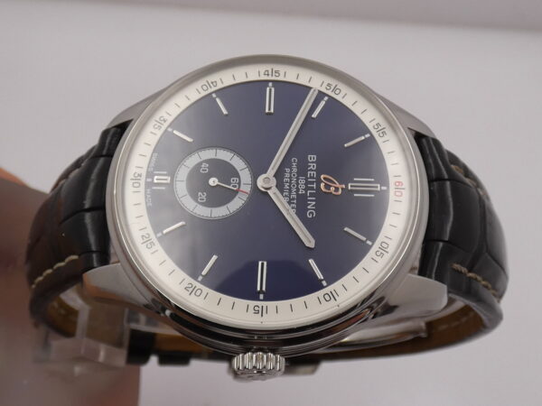 Breitling Premier Automatic 40 Small Second A37340 BOX&PAPERS Blue Dial Chronometer Acciaio
