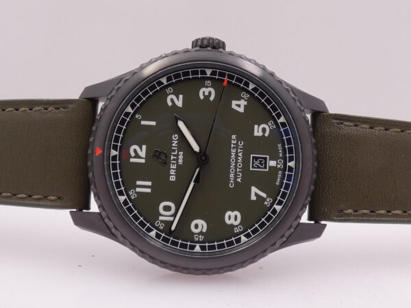 Breitling Aviator 8 Curtiss Warhawk 41 M17315 GREEN DIAL With PAPERS LIKE NEW Automatico Acciaio Black DLC