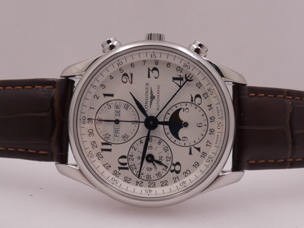 Cronografo Longines Master Collection Triple Date Moonphases BOX&PAPERS Anno 2017 Automatico HoneyComb Dial Acciaio L2.673.4