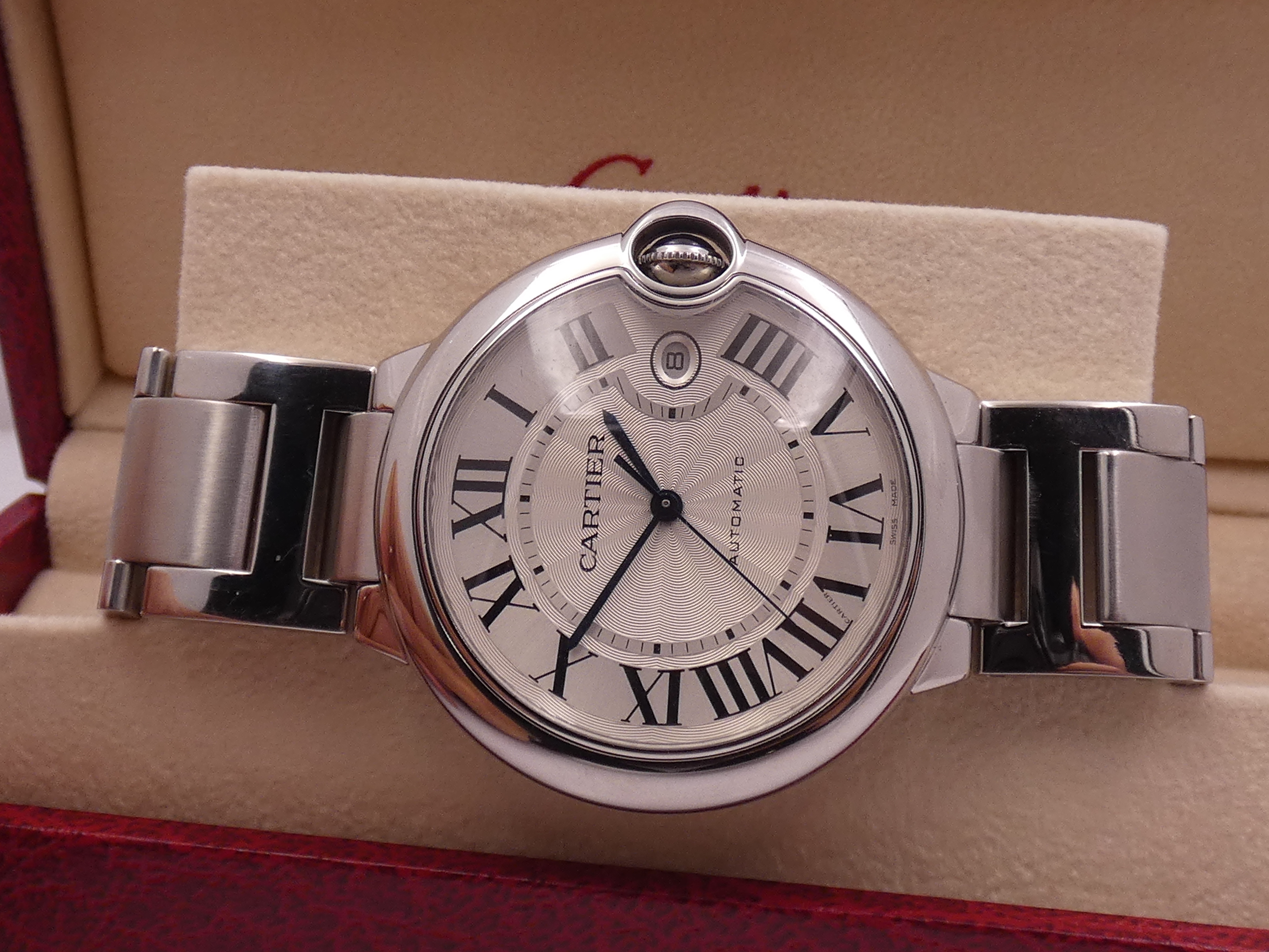 Cartier Ballon Bleu 42mm 3001 With PAPERS Anno 2014 Automatico Acciaio W69012Z4 Braccialato - immagine 4