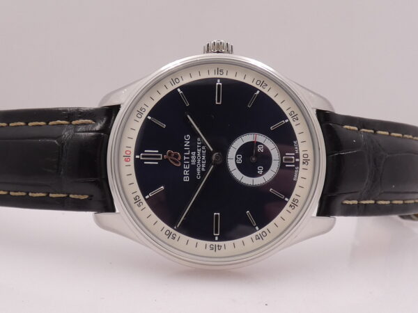 Breitling Premier Automatic 40 Small Second A37340 BOX&PAPERS Blue Dial Chronometer Acciaio