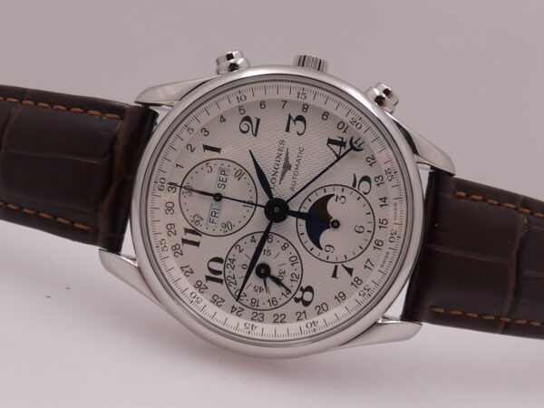 Cronografo Longines Master Collection Triple Date Moonphases BOX&PAPERS Anno 2017 Automatico HoneyComb Dial Acciaio L2.673.4