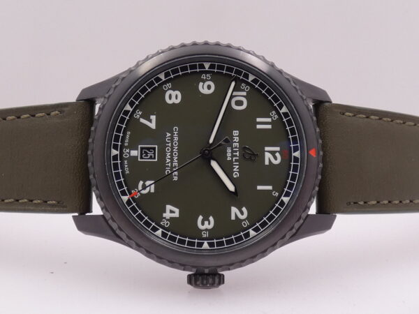 Breitling Aviator 8 Curtiss Warhawk 41 M17315 GREEN DIAL With PAPERS LIKE NEW Automatico Acciaio Black DLC