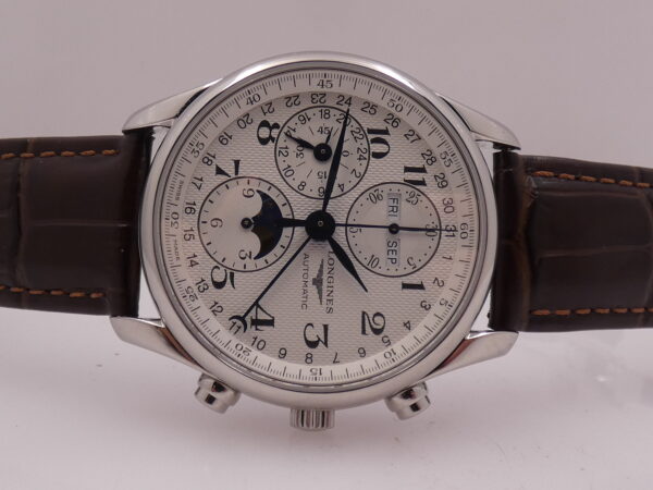 Cronografo Longines Master Collection Triple Date Moonphases BOX&PAPERS Anno 2017 Automatico HoneyComb Dial Acciaio L2.673.4