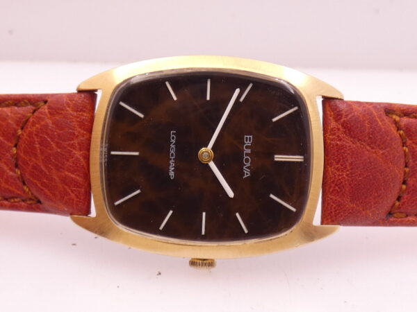 Bulova Longchamp Tonneau Vintage ANNI '70s Radica Dial 18Kt G.F. Carica Manuale Ref. 7630