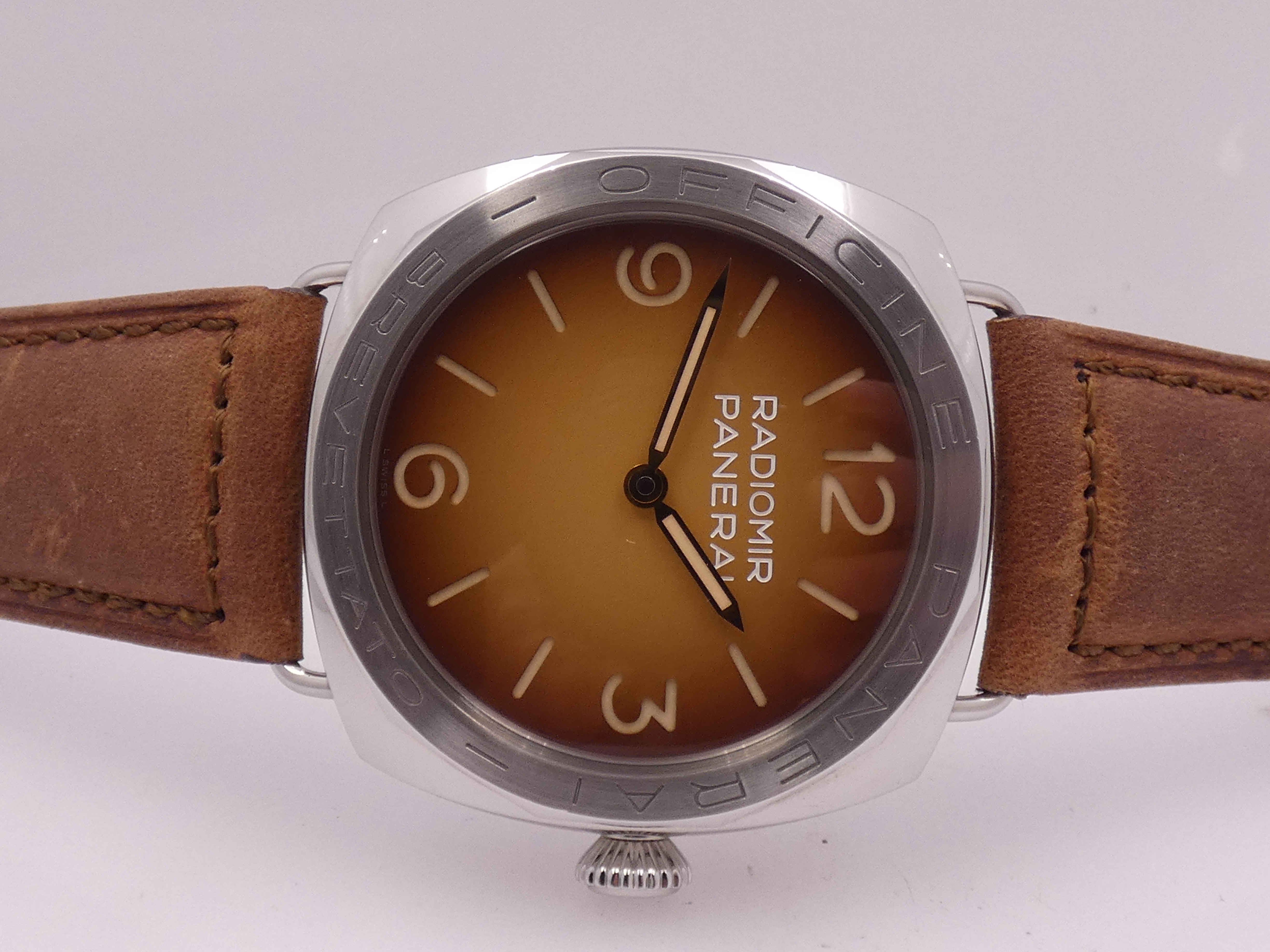 Panerai Radiomir 3 Days 47mm PAM00687 BOX&PAPERS Brown Sandwich Dial ANNO 2018 Limited Edition 1000pcs Carica Manuale Acciaio - immagine 6