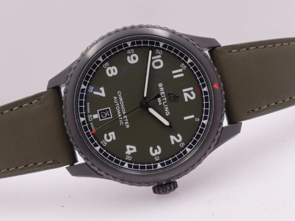 Breitling Aviator 8 Curtiss Warhawk 41 M17315 GREEN DIAL With PAPERS LIKE NEW Automatico Acciaio Black DLC