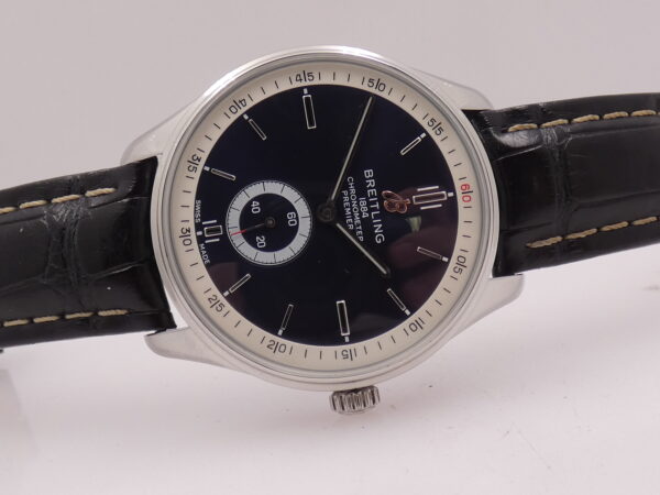 Breitling Premier Automatic 40 Small Second A37340 BOX&PAPERS Blue Dial Chronometer Acciaio