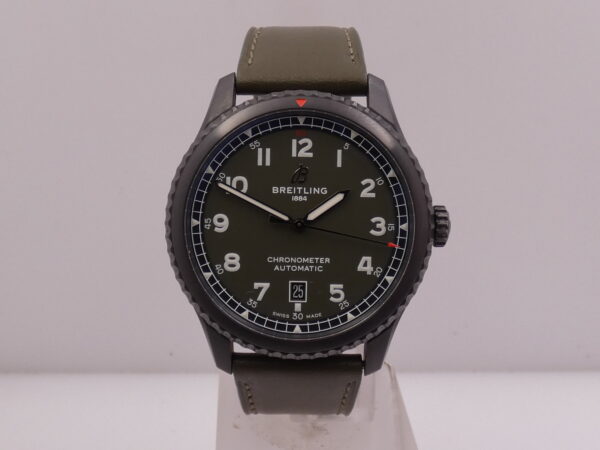 Breitling Aviator 8 Curtiss Warhawk 41 M17315 GREEN DIAL With PAPERS LIKE NEW Automatico Acciaio Black DLC