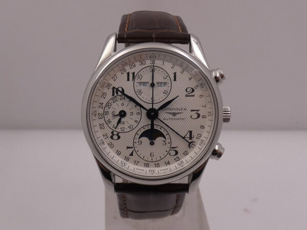 Cronografo Longines Master Collection Triple Date Moonphases BOX&PAPERS Anno 2017 Automatico HoneyComb Dial Acciaio L2.673.4