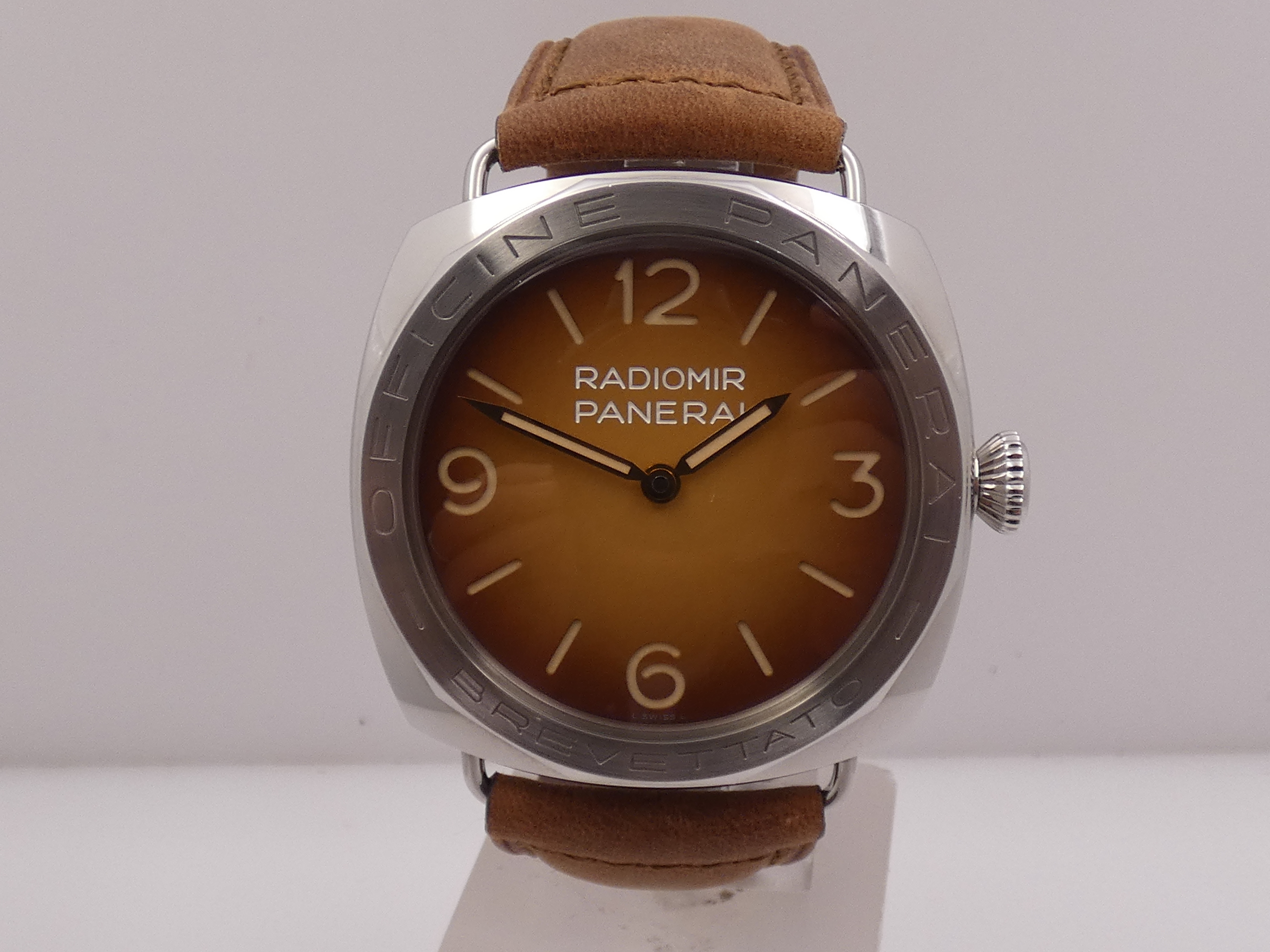 Panerai Radiomir 3 Days 47mm PAM00687 BOX&PAPERS Brown Sandwich Dial ANNO 2018 Limited Edition 1000pcs Carica Manuale Acciaio - immagine 8