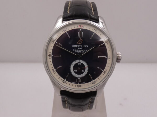 Breitling Premier Automatic 40 Small Second A37340 BOX&PAPERS Blue Dial Chronometer Acciaio