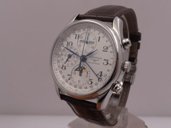 Cronografo Longines Master Collection Triple Date Moonphases BOX&PAPERS Anno 2017 Automatico HoneyComb Dial Acciaio L2.673.4