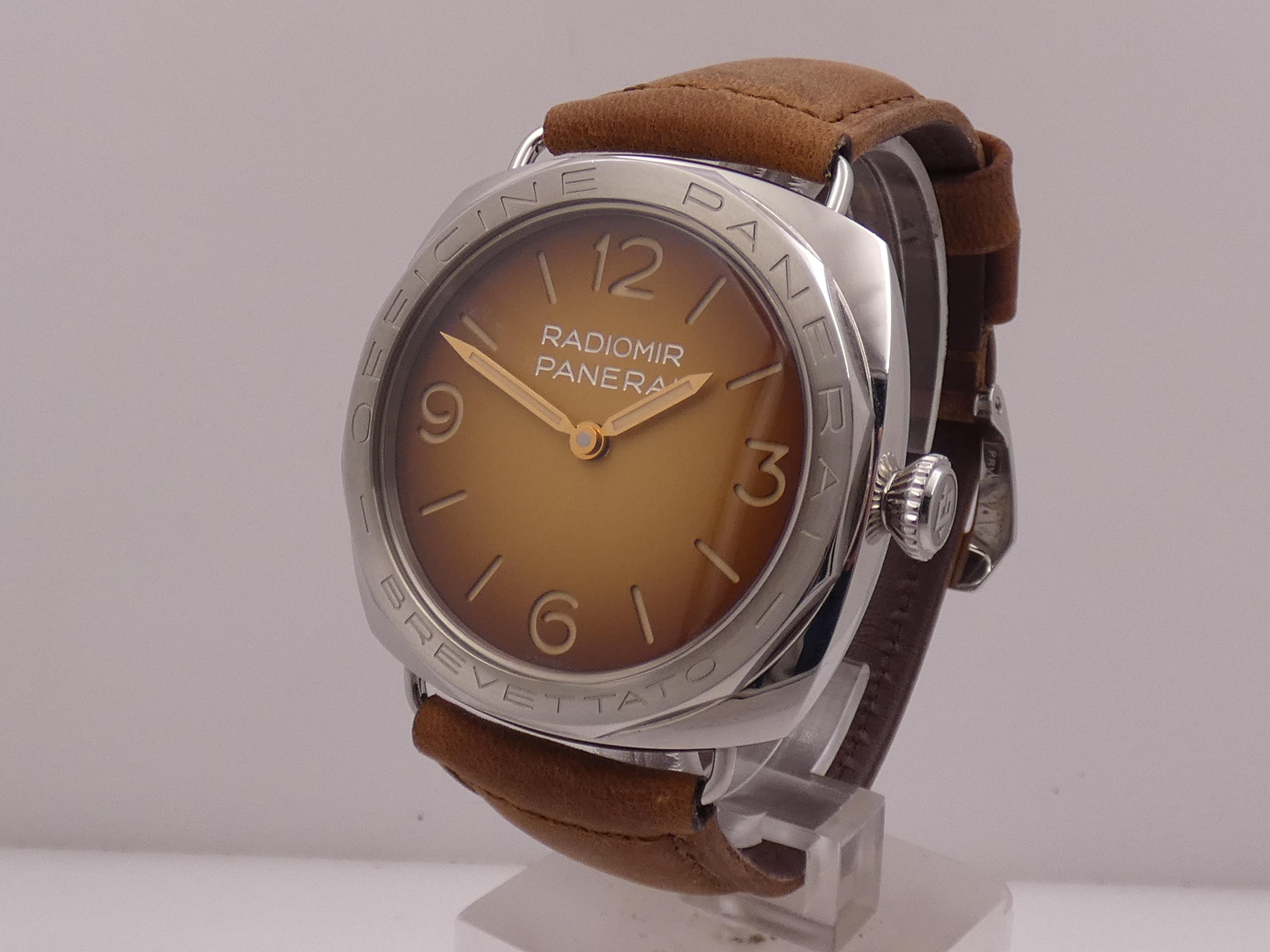 Panerai Radiomir 3 Days 47mm PAM00687 BOX&PAPERS Brown Sandwich Dial ANNO 2018 Limited Edition 1000pcs Carica Manuale Acciaio - immagine 9
