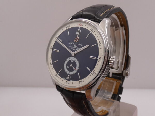 Breitling Premier Automatic 40 Small Second A37340 BOX&PAPERS Blue Dial Chronometer Acciaio