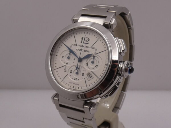 Cronografo Cartier Pasha 2860 42mm BOX&PAPERS Anno 2007 Automatico Acciaio Braccialato W31085M7