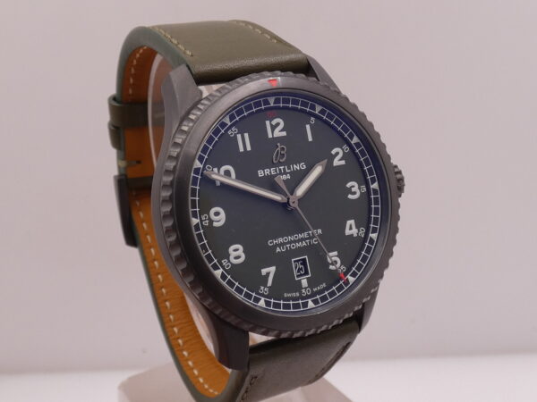 Breitling Aviator 8 Curtiss Warhawk 41 M17315 GREEN DIAL With PAPERS LIKE NEW Automatico Acciaio Black DLC