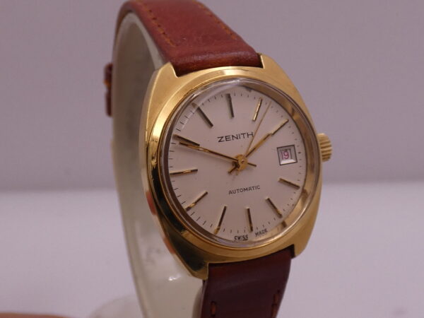 Zenith Lady Automatic Vintage APPENA REVISIONATO Ghiera Elettroplaccata Oro 18Kt & Acciaio RED DATE Anni 70's 20.0660.485