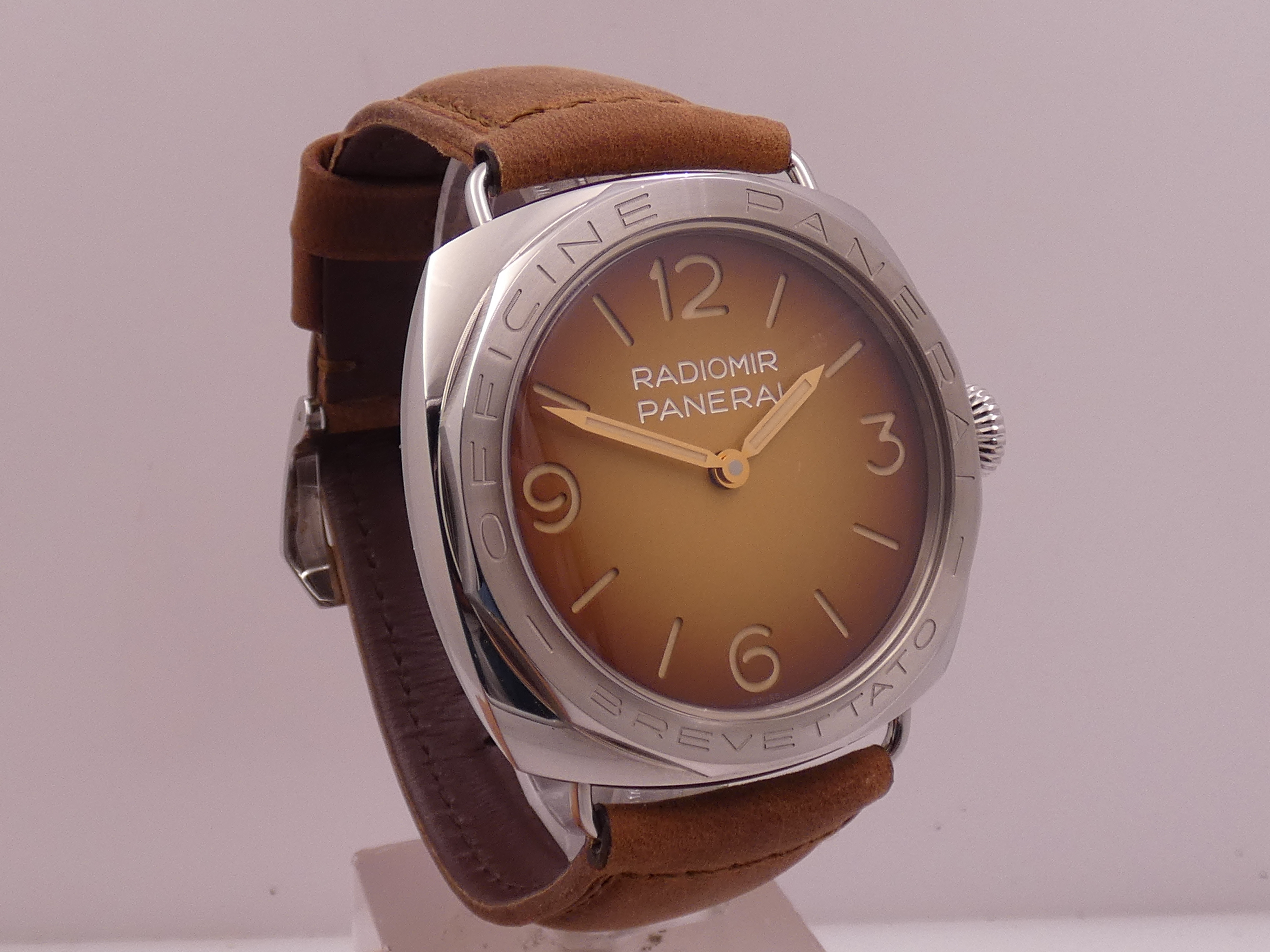 Panerai Radiomir 3 Days 47mm PAM00687 BOX&PAPERS Brown Sandwich Dial ANNO 2018 Limited Edition 1000pcs Carica Manuale Acciaio - immagine 10