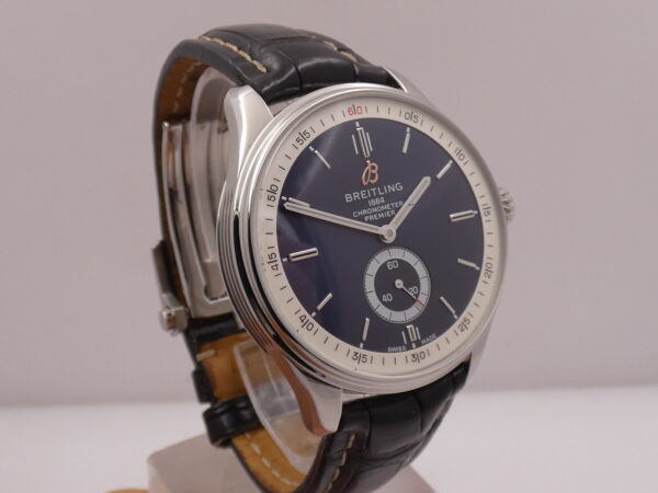 Breitling Premier Automatic 40 Small Second A37340 BOX&PAPERS Blue Dial Chronometer Acciaio