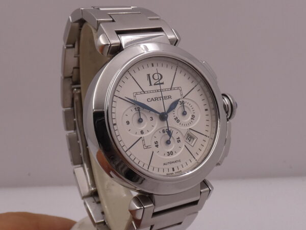 Cronografo Cartier Pasha 2860 42mm BOX&PAPERS Anno 2007 Automatico Acciaio Braccialato W31085M7